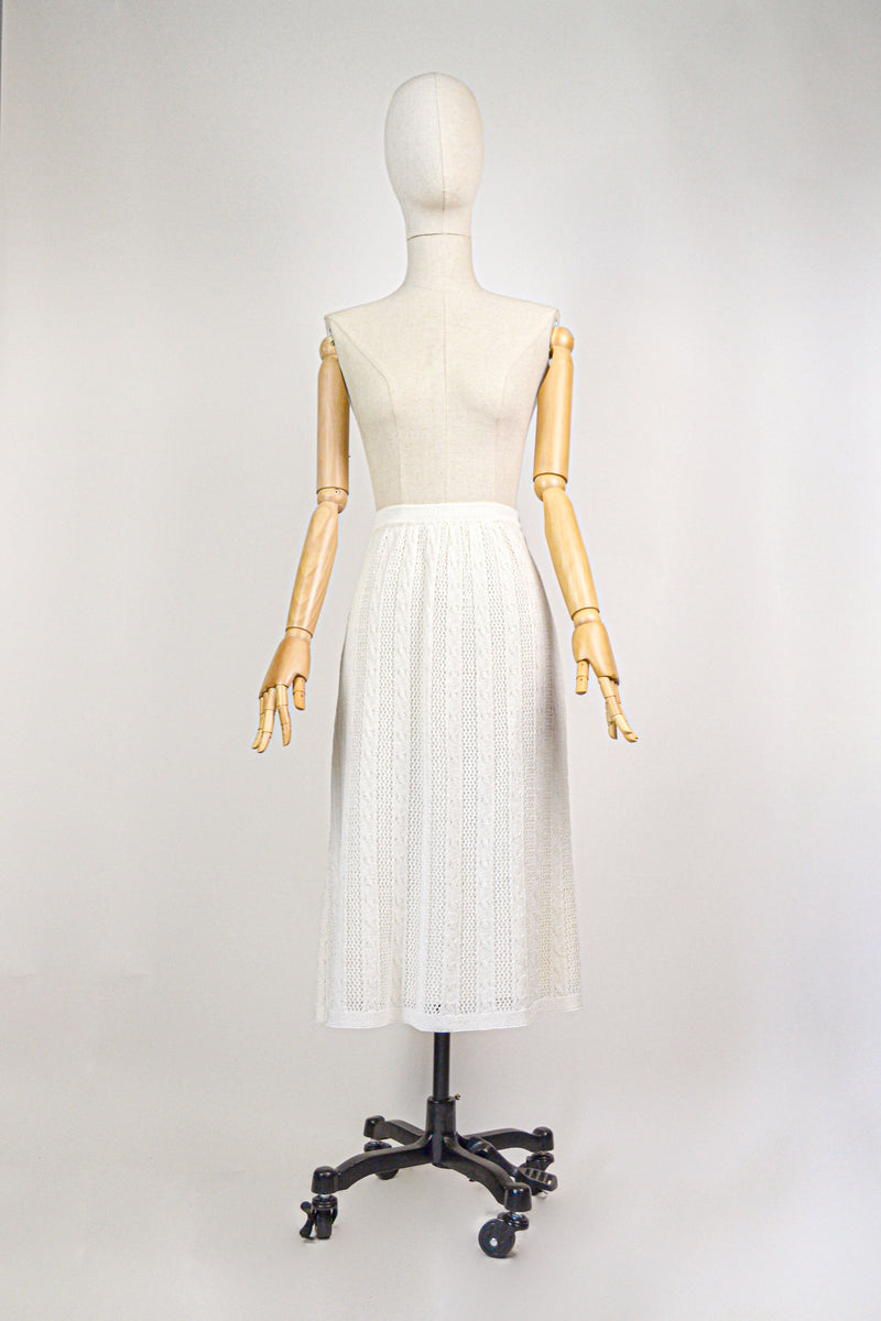 PRELUDE - 1990s Vintage Pointelle Skirt - Size M