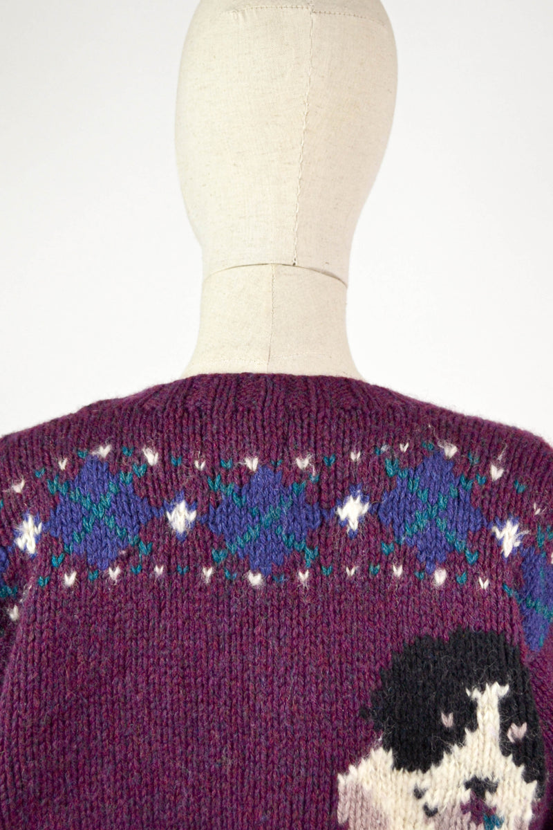 PUPPY LOVES - 1990s Vintage Woolrich Puppies Intarsia Jumper - Size S