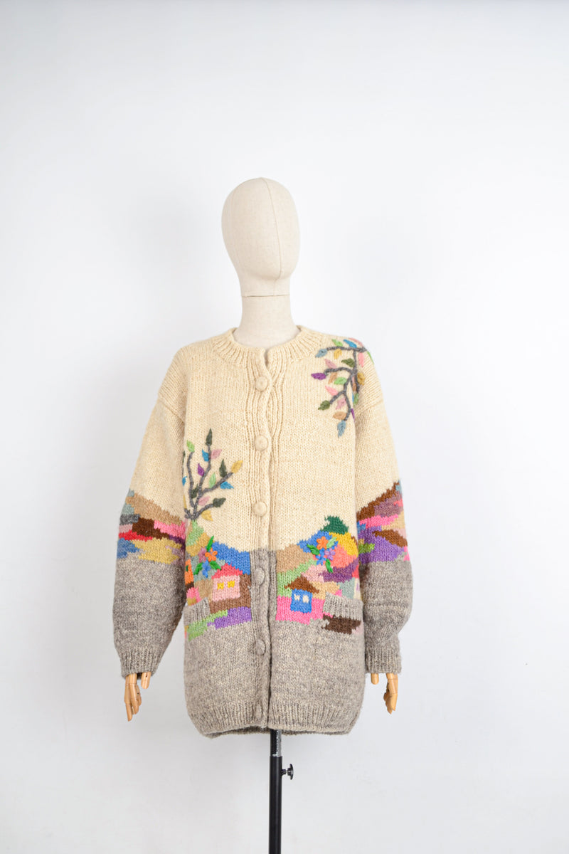 SPRING AWAKENS -  1980s Vintage Dobrila Cardigan - Size S/M