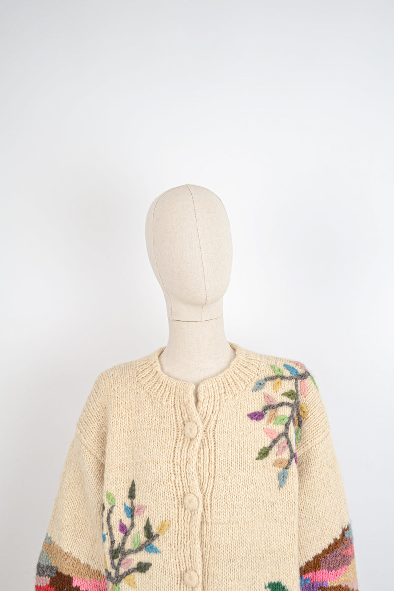 SPRING AWAKENS -  1980s Vintage Dobrila Cardigan - Size S/M