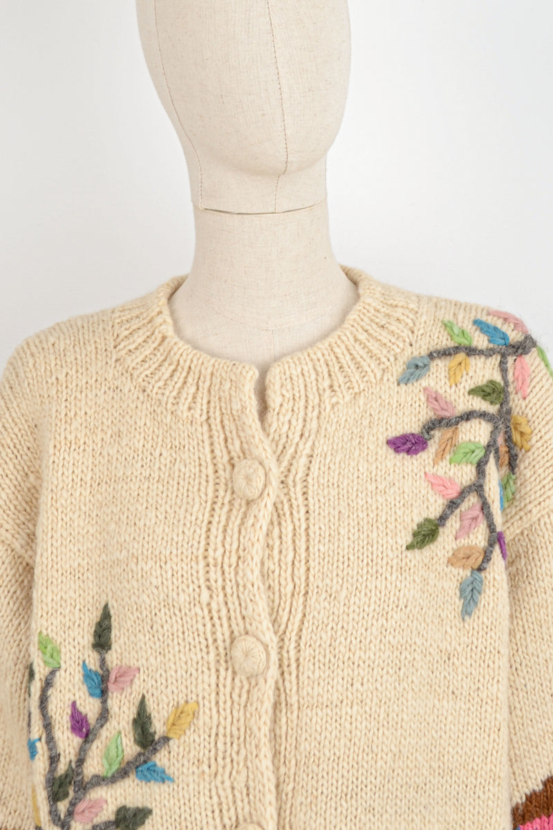 SPRING AWAKENS -  1980s Vintage Dobrila Cardigan - Size S/M