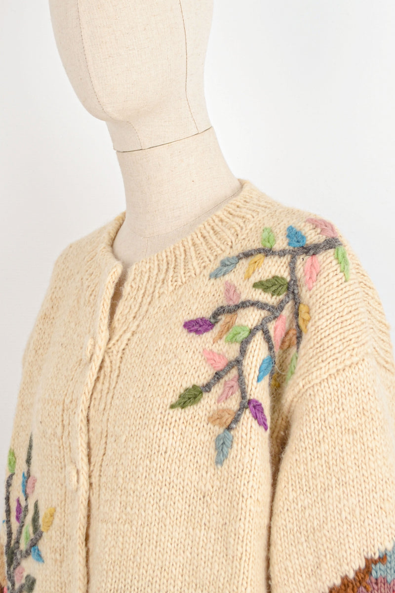 SPRING AWAKENS -  1980s Vintage Dobrila Cardigan - Size S/M