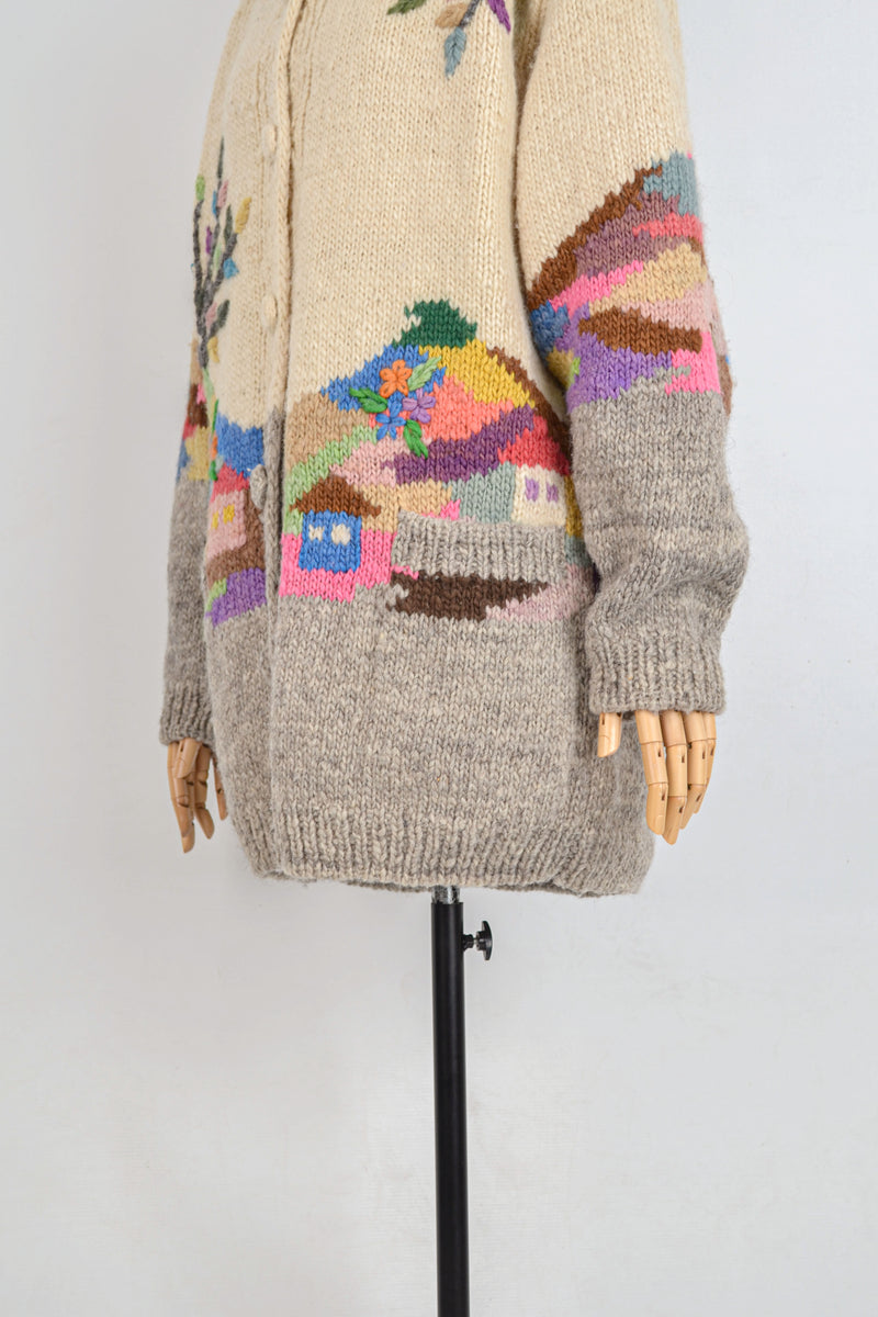 SPRING AWAKENS -  1980s Vintage Dobrila Cardigan - Size S/M