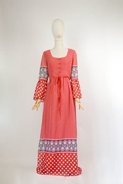 STRAWBERRY - 1970s Kati at Laura Phillips Dress Polka Dot Dress - Size M