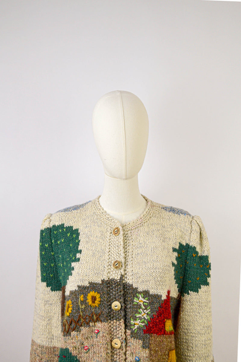 STORYBOOK - 1980s Vintage Wool Austrian Cardigan - Size S/M