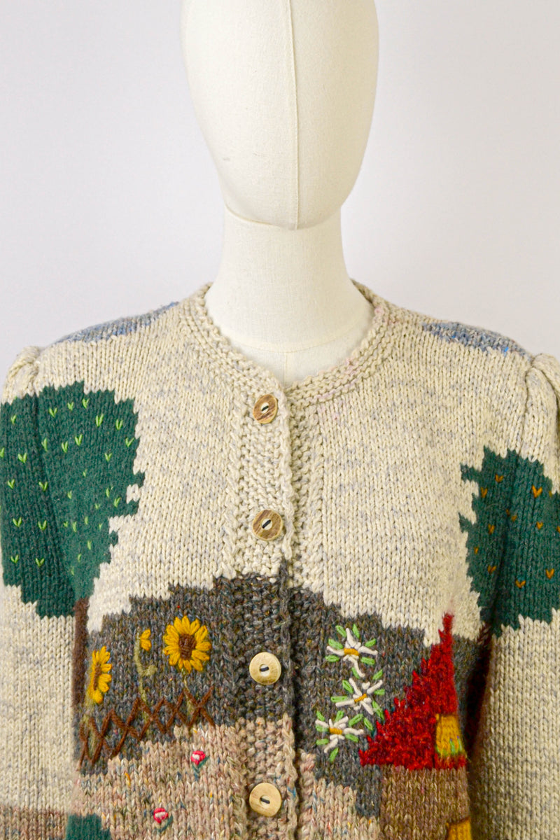 STORYBOOK - 1980s Vintage Wool Austrian Cardigan - Size S/M
