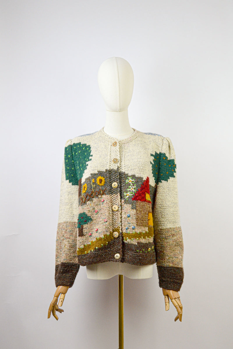 STORYBOOK - 1980s Vintage Wool Austrian Cardigan - Size S/M