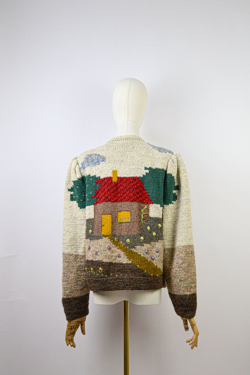 STORYBOOK - 1980s Vintage Wool Austrian Cardigan - Size S/M