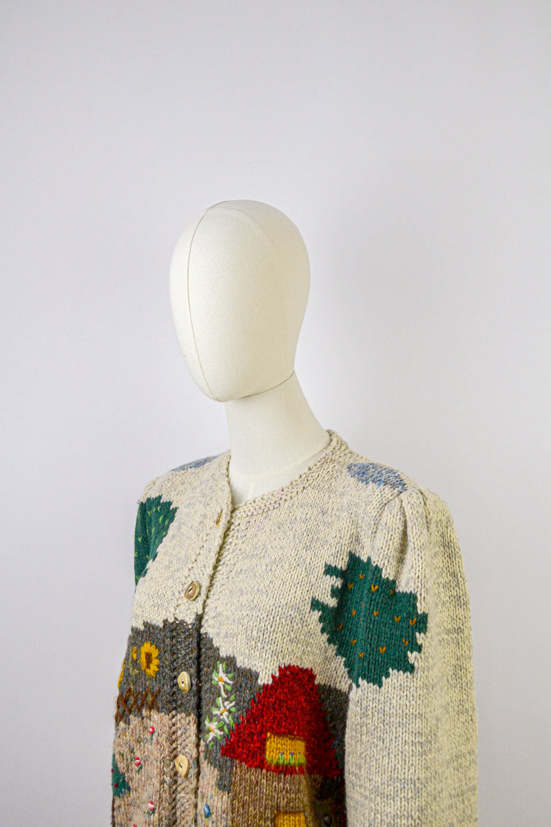 STORYBOOK - 1980s Vintage Wool Austrian Cardigan - Size S/M