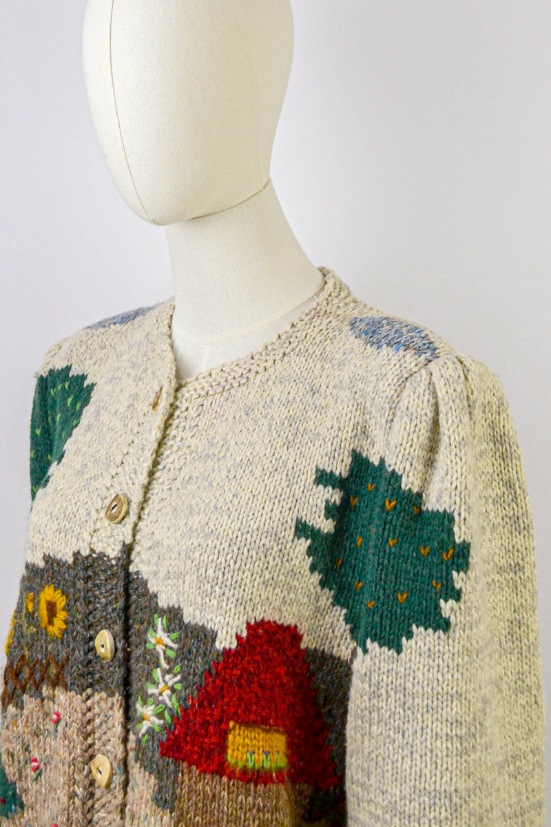 STORYBOOK - 1980s Vintage Wool Austrian Cardigan - Size S/M