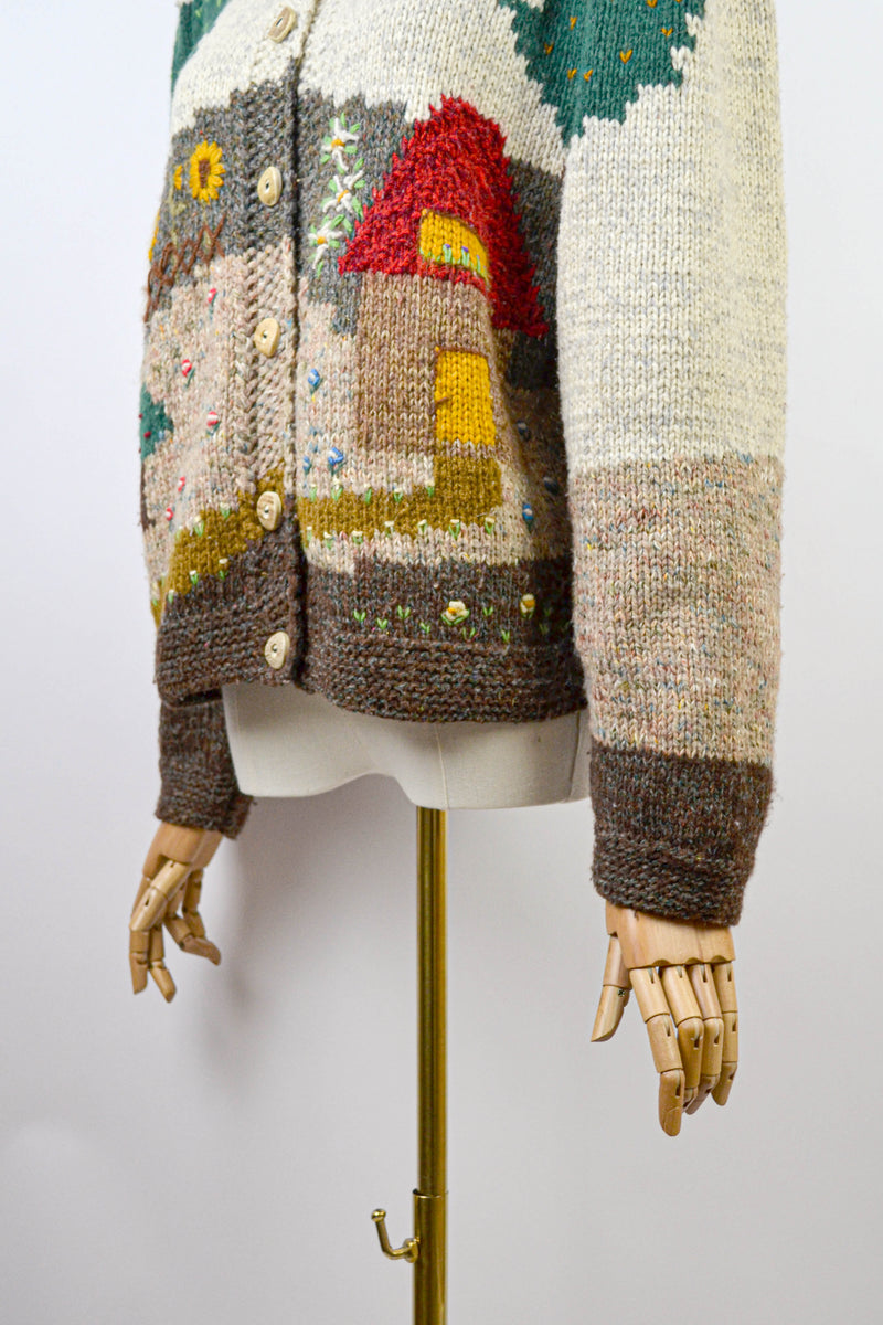 STORYBOOK - 1980s Vintage Wool Austrian Cardigan - Size S/M