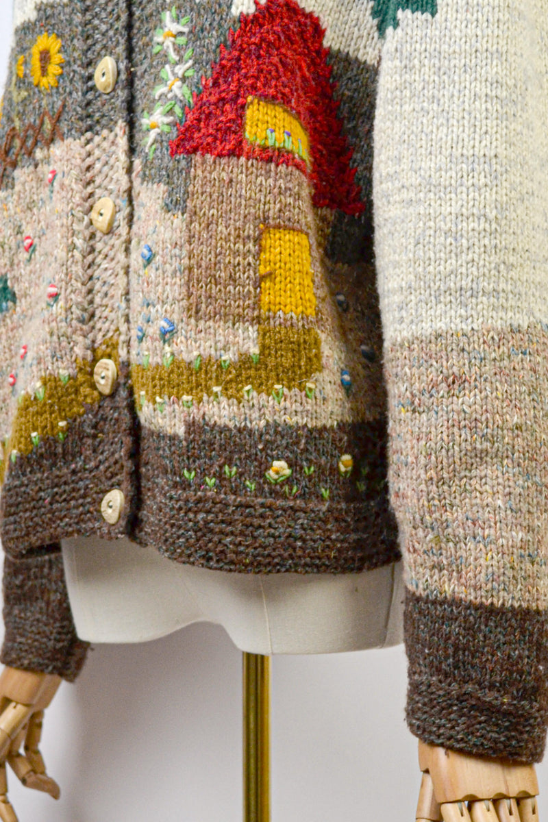 STORYBOOK - 1980s Vintage Wool Austrian Cardigan - Size S/M