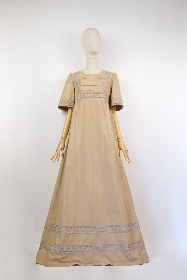 SERENE - 1970s Vintage Cotton Prairie Dress - Size M