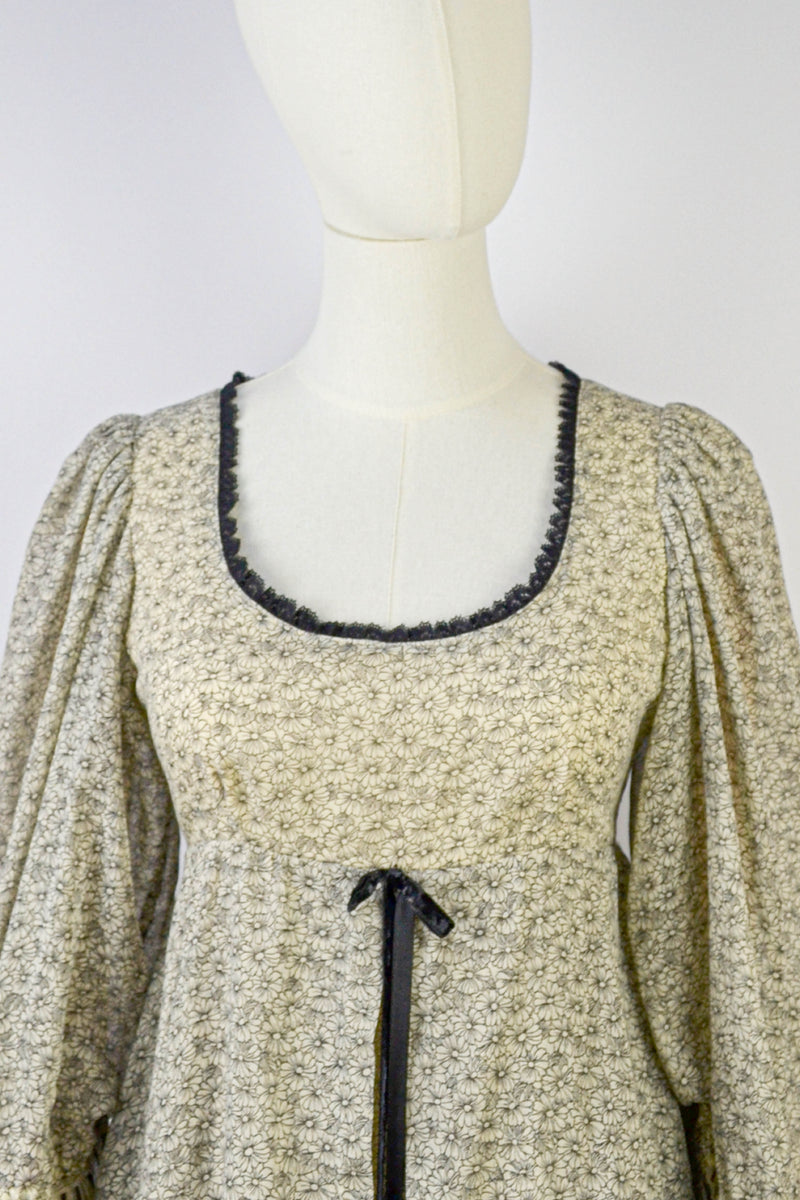 SYMPHONY - 1970s One of a Kind Kati ast Laura Phillips Empire Waist Maxi Dress - Size S