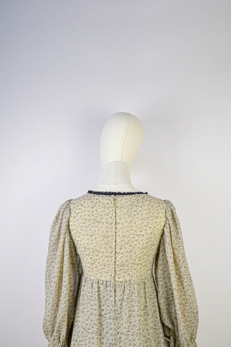 SYMPHONY - 1970s One of a Kind Kati ast Laura Phillips Empire Waist Maxi Dress - Size S