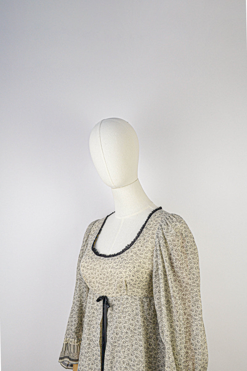 SYMPHONY - 1970s One of a Kind Kati ast Laura Phillips Empire Waist Maxi Dress - Size S