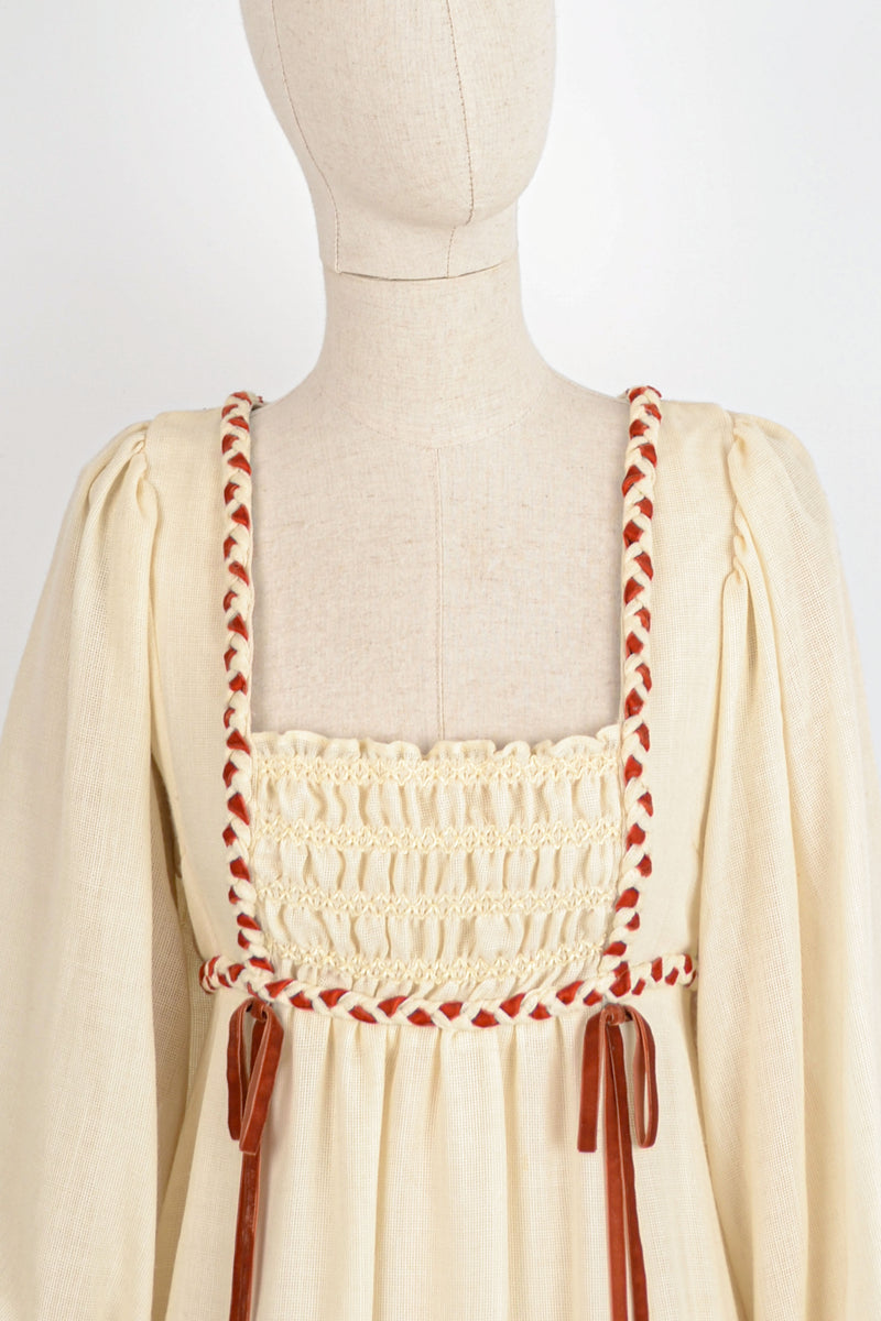 THE BELLE - 1970s Vintage Empire Waist Annigh Gough at Gemini Prairie Dress - Size S