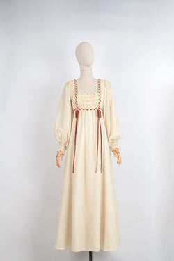 THE BELLE - 1970s Vintage Empire Waist Annigh Gough at Gemini Prairie Dress - Size S
