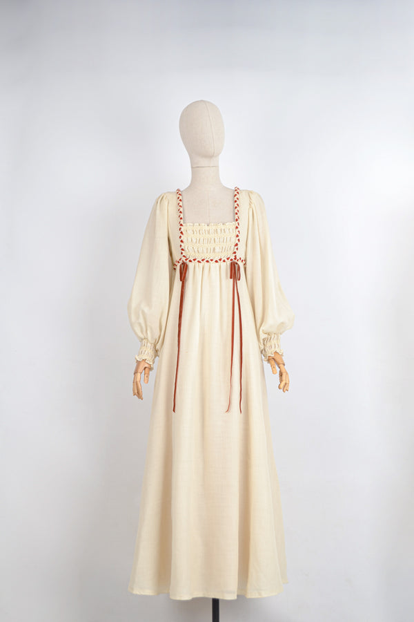 THE BELLE - 1970s Vintage Empire Waist Annigh Gough at Gemini Prairie Dress - Size S