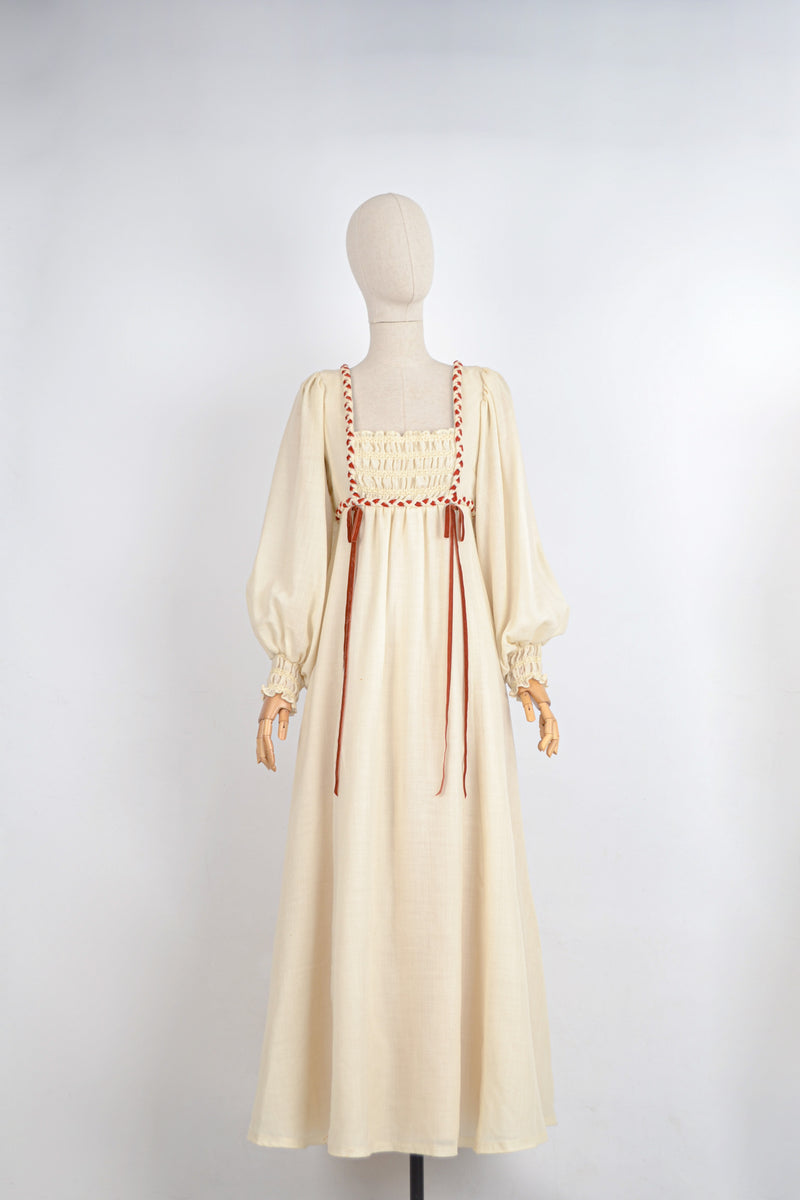 THE BELLE - 1970s Vintage Empire Waist Annigh Gough at Gemini Prairie Dress - Size S