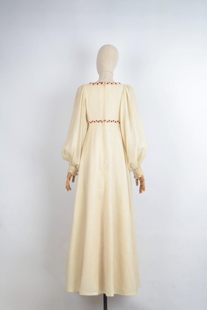 THE BELLE - 1970s Vintage Empire Waist Annigh Gough at Gemini Prairie Dress - Size S