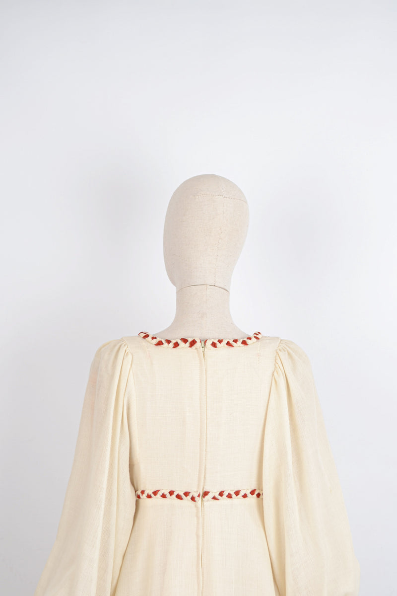 THE BELLE - 1970s Vintage Empire Waist Annigh Gough at Gemini Prairie Dress - Size S
