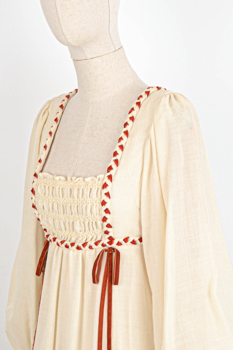 THE BELLE - 1970s Vintage Empire Waist Annigh Gough at Gemini Prairie Dress - Size S
