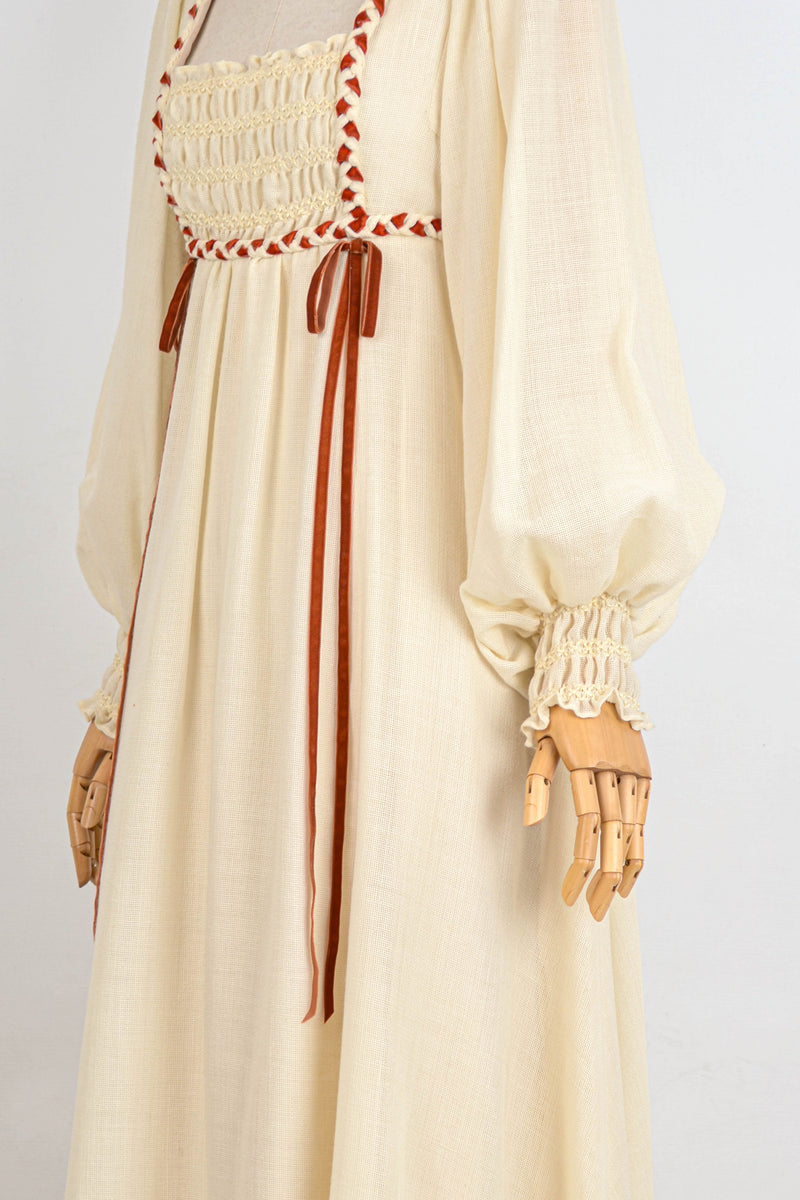 THE BELLE - 1970s Vintage Empire Waist Annigh Gough at Gemini Prairie Dress - Size S