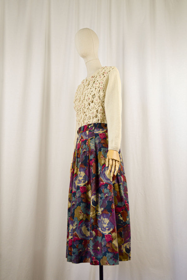 THE ENDORA - 1980s Vintage Marion Donaldson Pleated Skirt - Size M