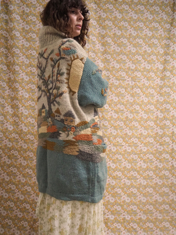 A CHARMING VILLAGE - 1980s Vintage Dobrila Style Cardigan - Size M/L