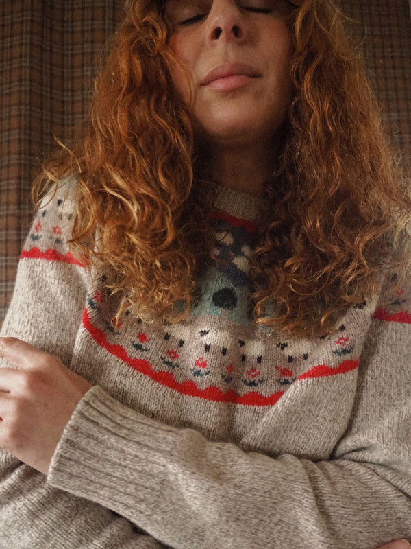 DOLLY - 1990s Vintage Eddie Bauer Sheep. Wool Jumper - Size S