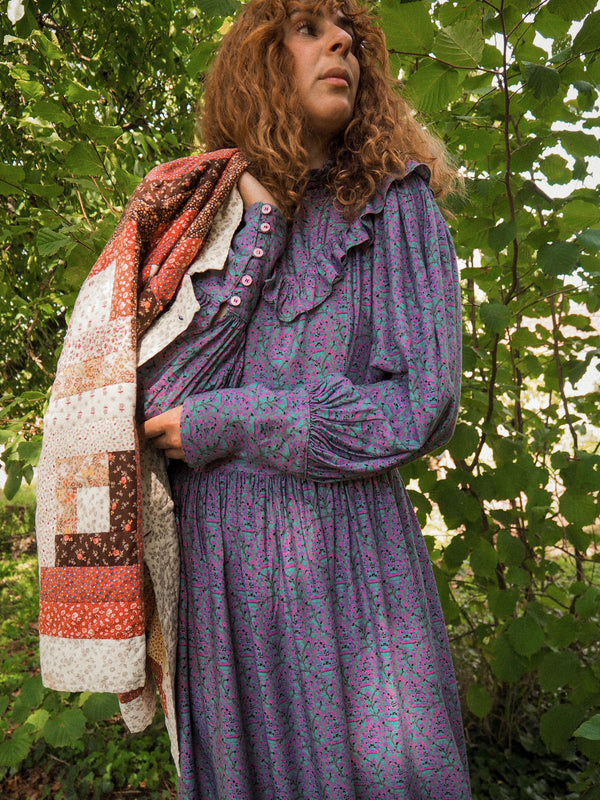 HARVEST - 1980s Vintage Patchwork Cotton Jacket - Size S