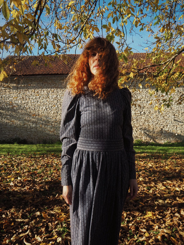 SHADOW - 1980s Vintage Laura Ashley Corduroy Dress - Size S