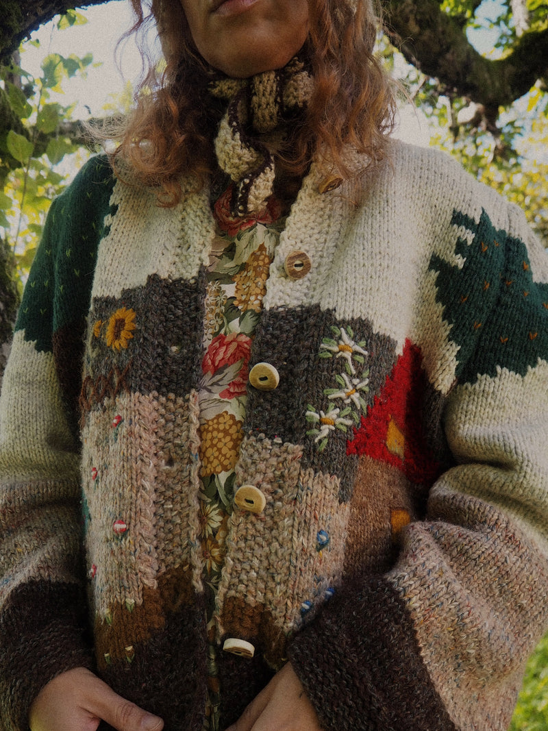 STORYBOOK - 1980s Vintage Wool Austrian Cardigan - Size S/M
