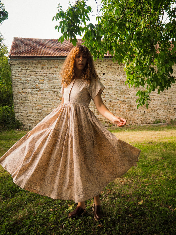 BUCKWHEAT - 1970s Vintage Cacharel Cotton Floral Dress - Size S/M