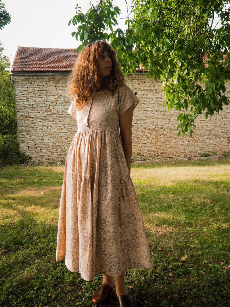 BUCKWHEAT - 1970s Vintage Cacharel Cotton Floral Dress - Size S/M