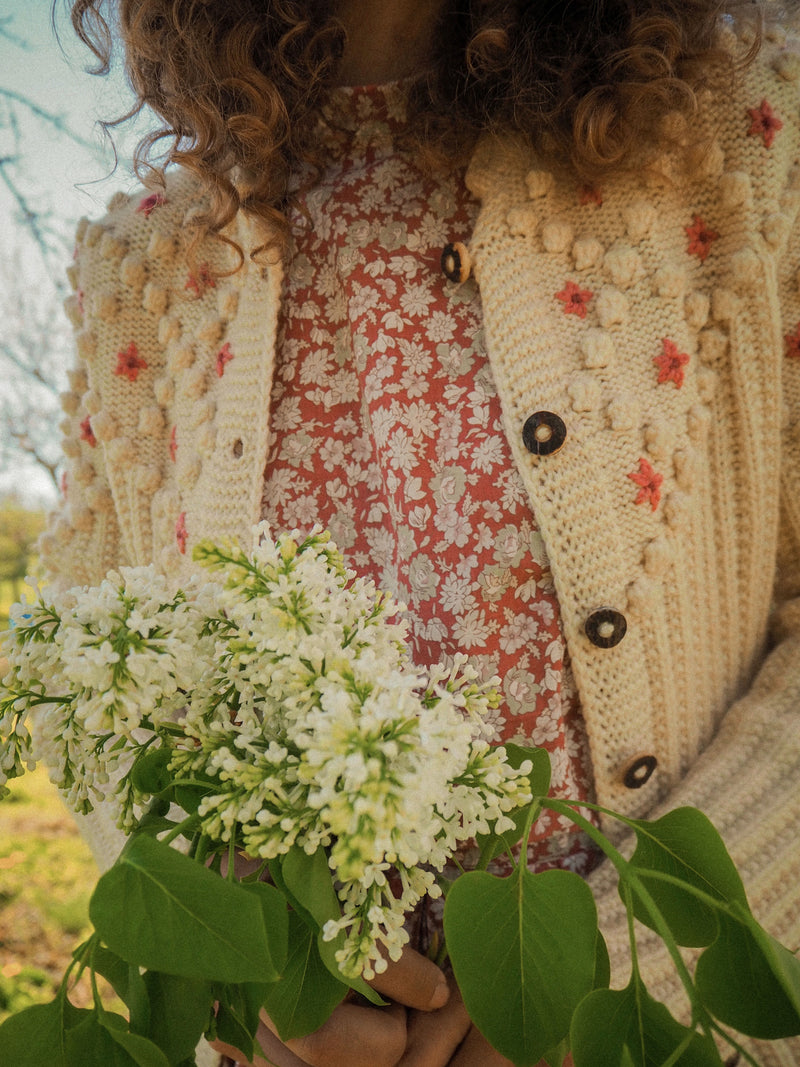 DAYDREAMER - 1980s Vintage Cream Popcorn Knit Austrian Cardigan - Size S/M