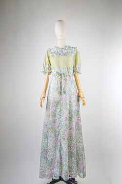 FLOWER LOVE - 1970s Vintage Robilyse Prairie Dress - Size M/L