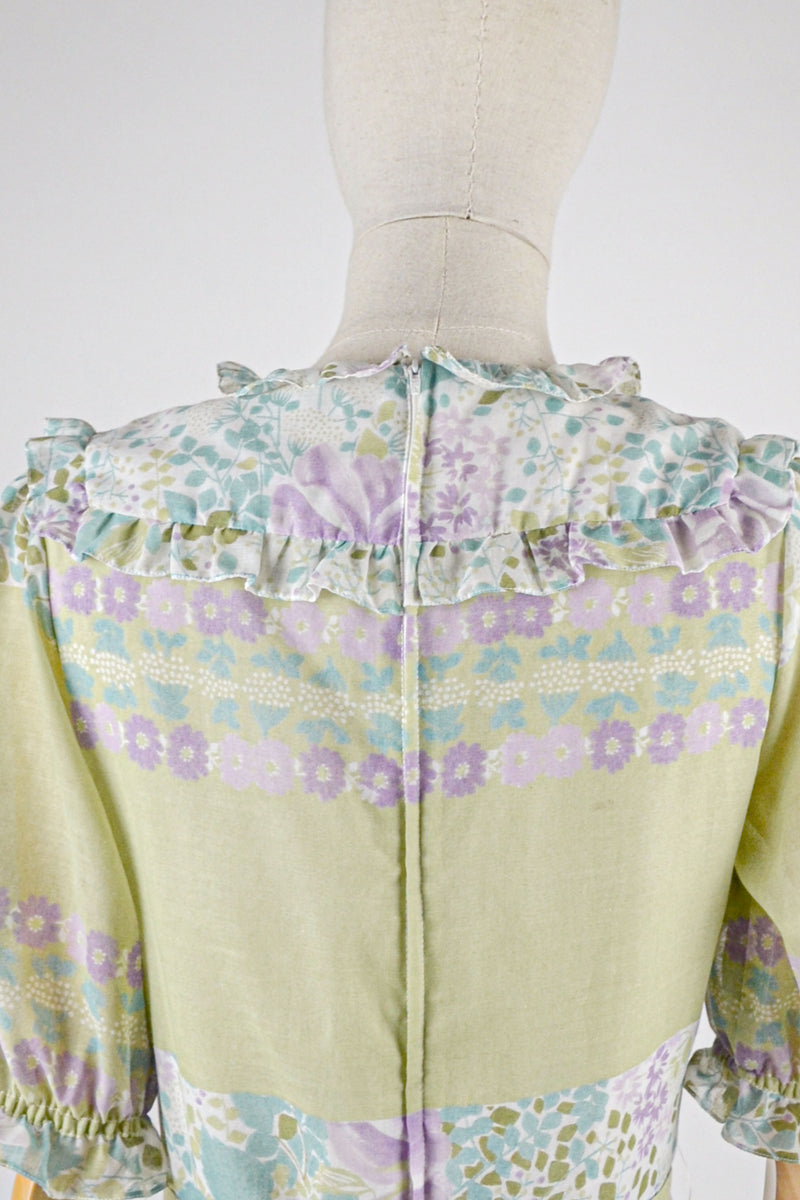 FLOWER LOVE - 1970s Vintage Robilyse Prairie Dress - Size M/L
