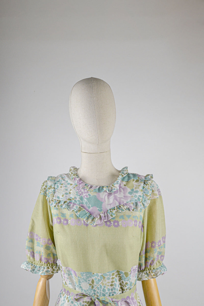 FLOWER LOVE - 1970s Vintage Robilyse Prairie Dress - Size M/L