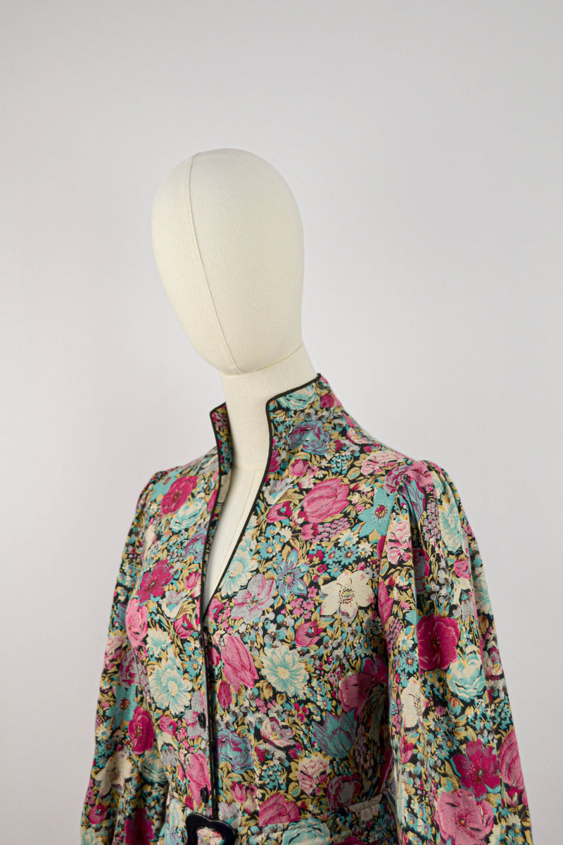 FOREVER MINE - 1970s Vintage Vivien Smith Floral Dress - Size M/L