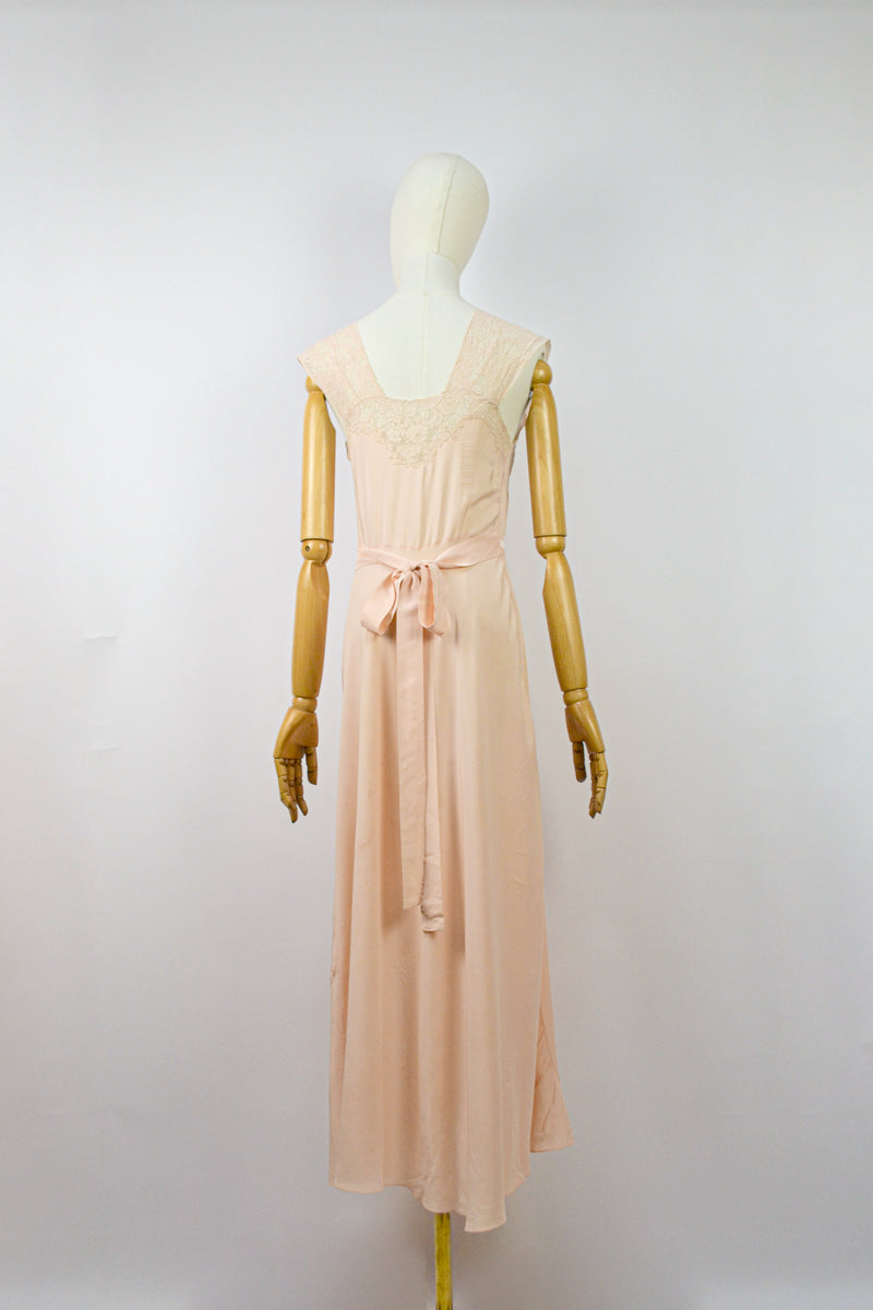 LILY LETTERS - 1930s Vintage Silk Nightgown - Size XS/S