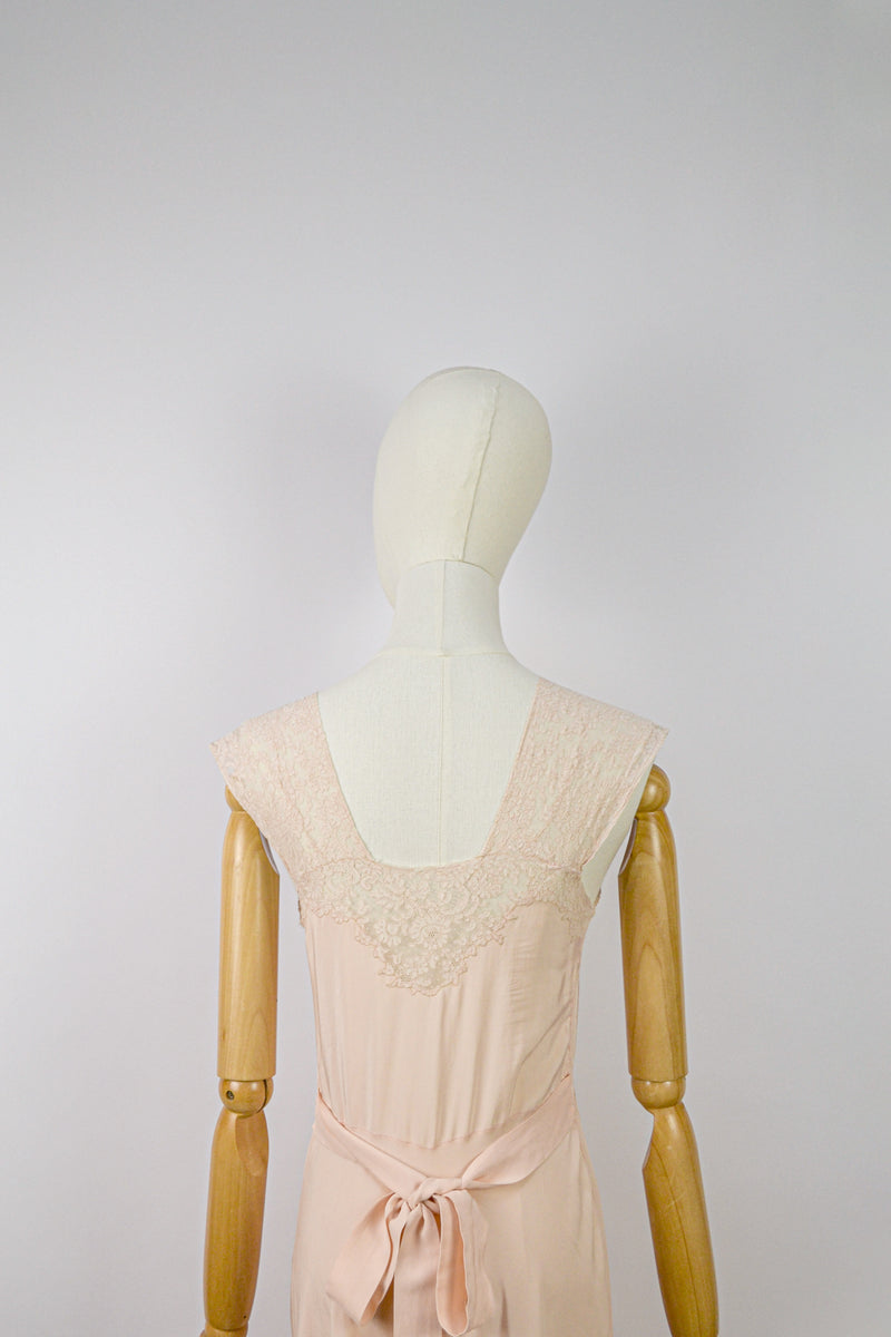 LILY LETTERS - 1930s Vintage Silk Nightgown - Size XS/S