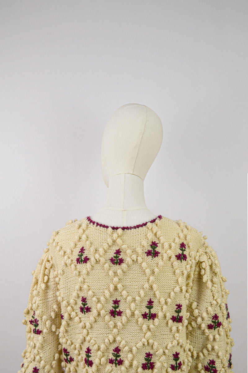 ONLY POPCORN - 1980s Vintage Popcorn Knit Austrian Cardigan - Size M/L