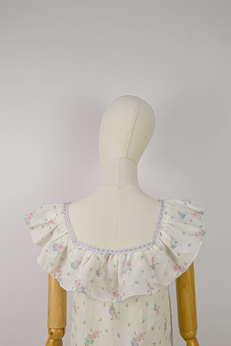 PETAL POETRY - 1990s Vintage Christian Dior Floral Nightgown- Size S