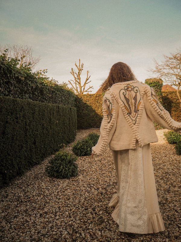 PLUME - 1980s Vintage Lechuza Wool Austrian Cardigan - Free Size