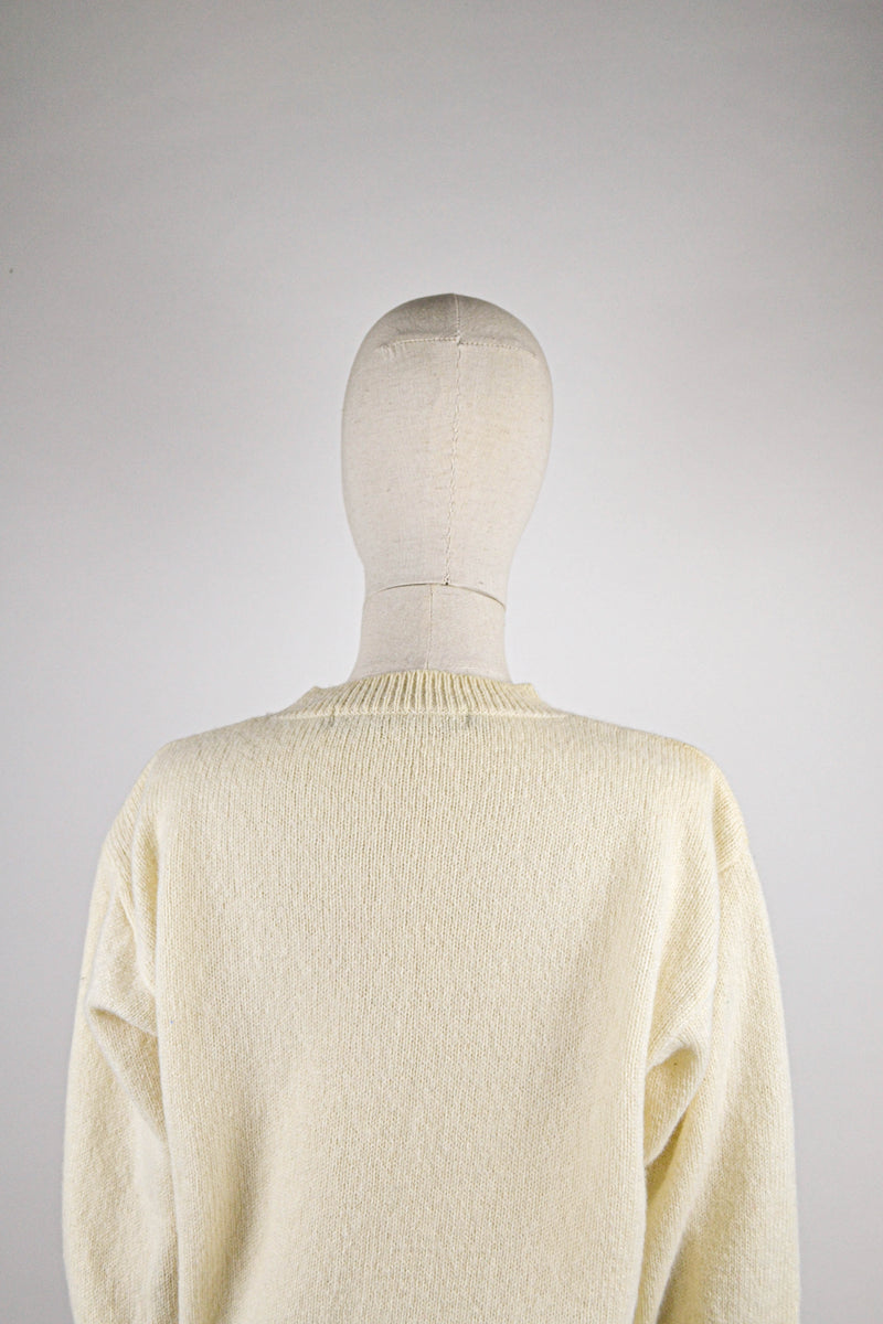SONNET - 1990s Vintage Tulchan Basket Fruit Wool Juimper - Size S/M