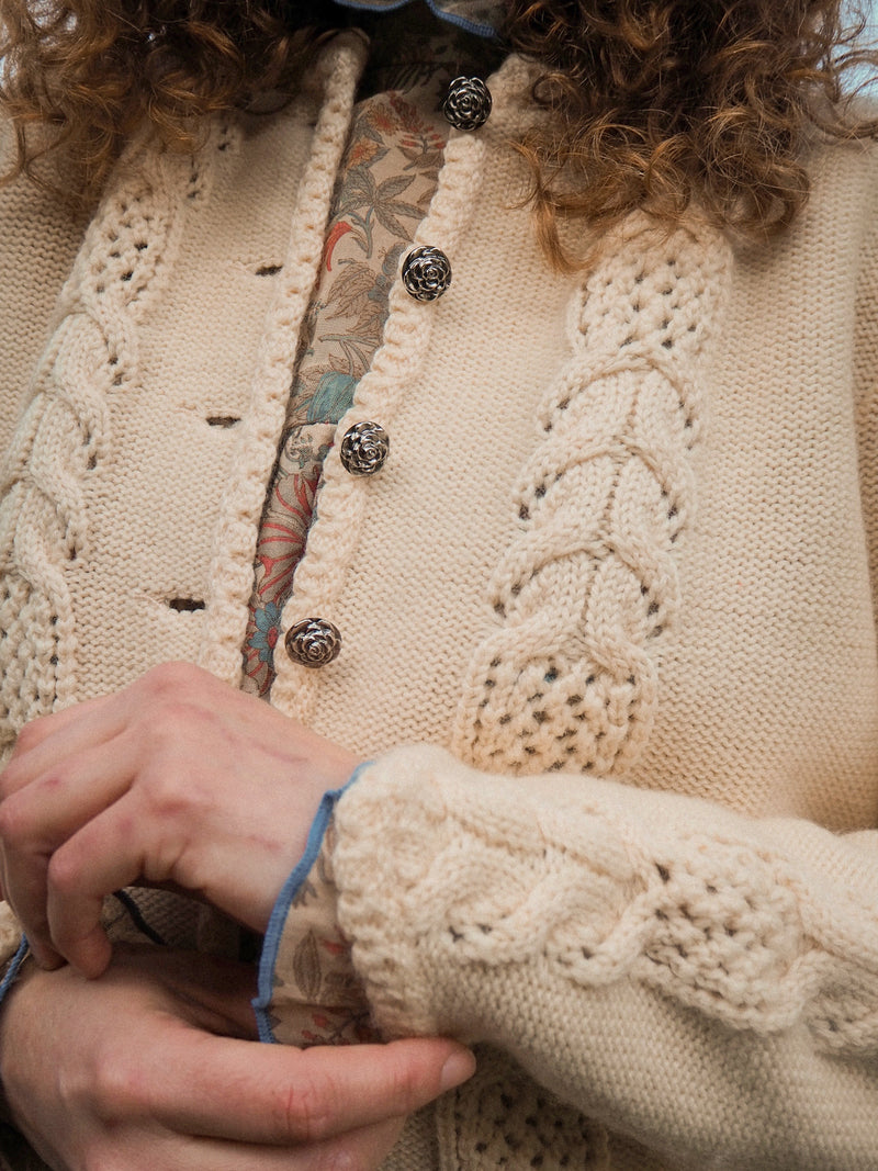 VANILLA - 1980s Vintage Ivory Austrian Cardigan - Size S/M