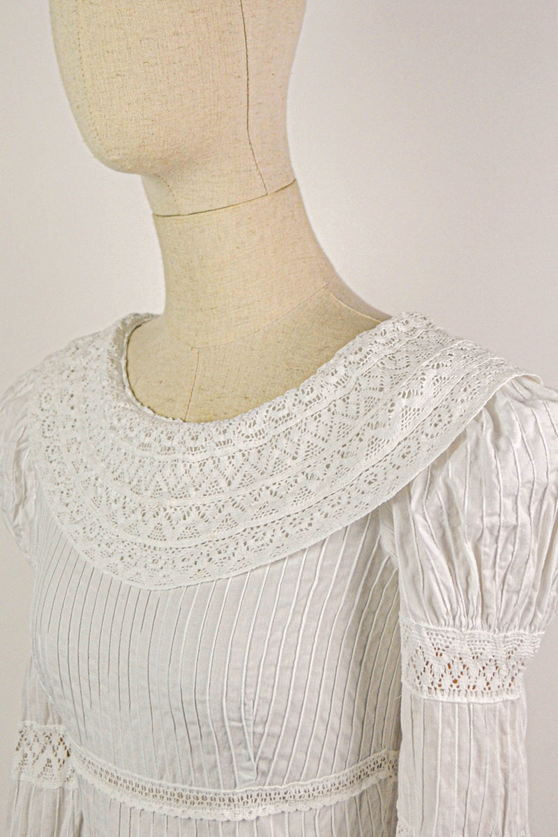 WHISPER - 1970s Vintage Crisp White Cotton Blouse - Size S