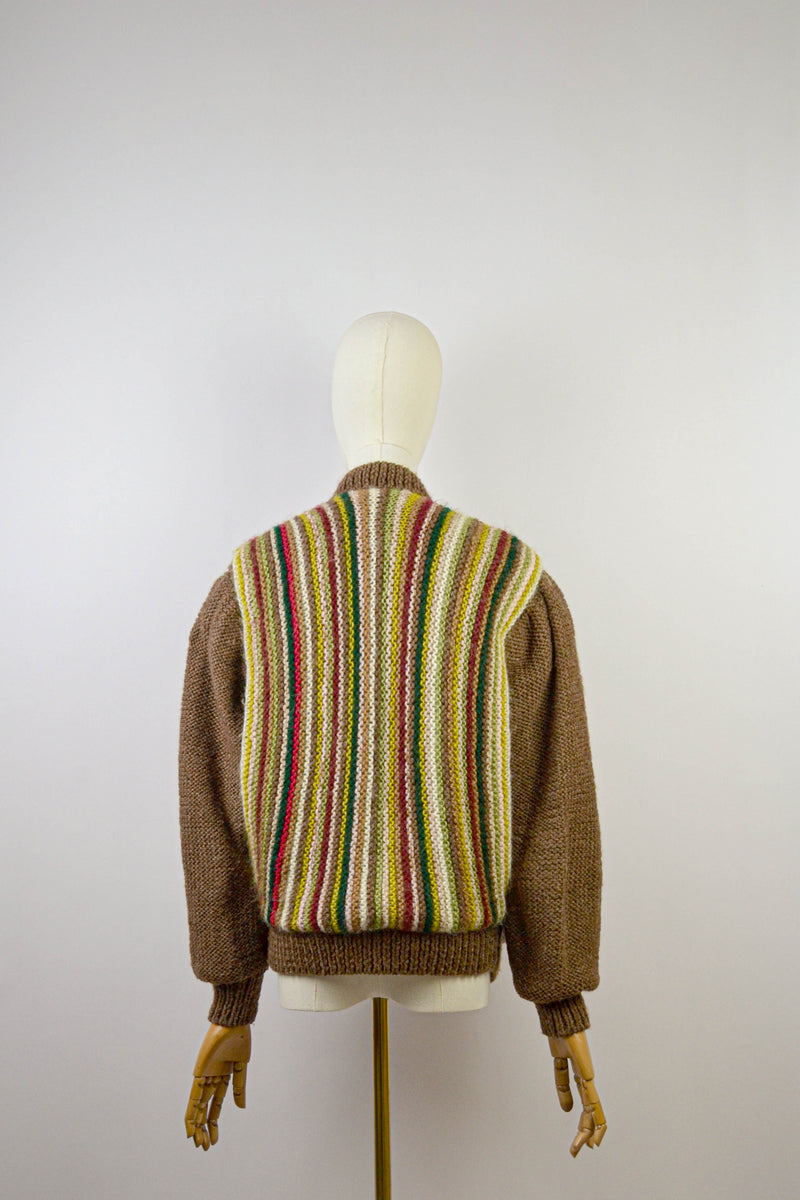 WOODLAND - 1970s Vintage Wool Cardigan - Size S/M